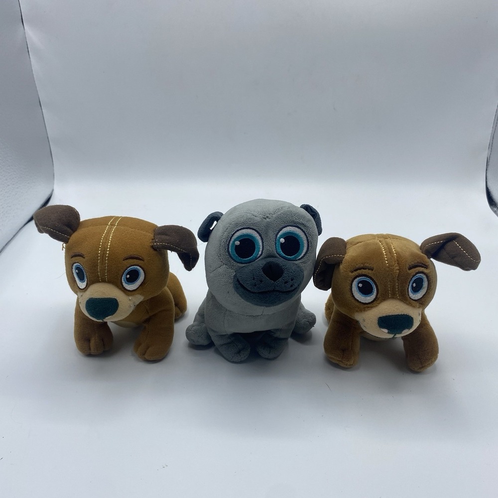 Disney Junior Puppy Dog Pals Plush Lot 3 Pugs Bingo Rolly Stuffed Animals